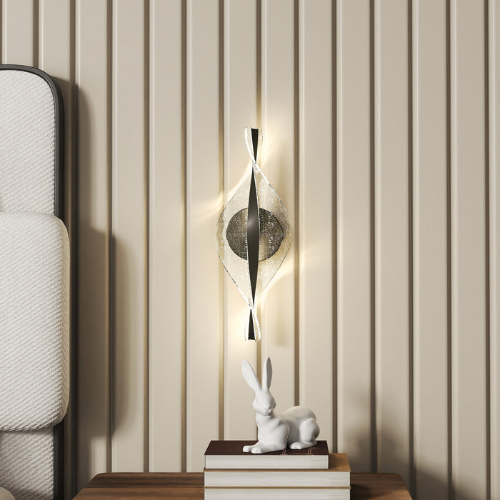 HOMCOM Led Wall Lamp 2 Pack, 13W Modern Indoor Spiral Wall Light, Colour Temperature Adjustable 3000K/4000K/6500K, for Bedroom, Living Room, Hallway, Stairs, Black