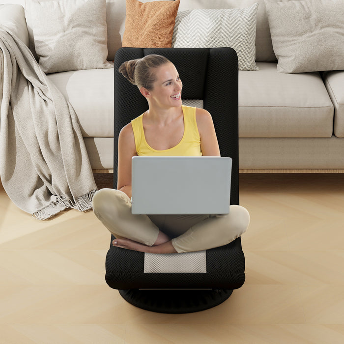 360° Swivel Gaming Chair 4 Position Adjustable Folding Floor Sofa-