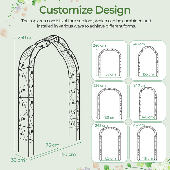 Arbor Trellis Garden Arch - Ideal for Climbing Plants, Roses and Vines - Perfect Solution for Garden Enthusiasts