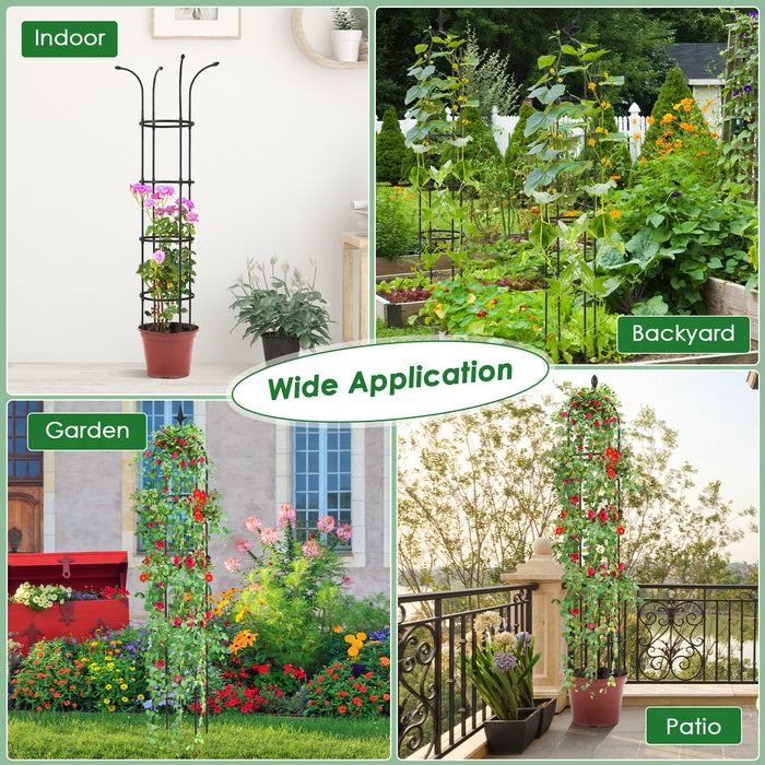 2-Pack 180 cm Garden Obelisk Trellis - Climbing Plants Support Structure - Ideal for Home Gardeners and Climbing Flora