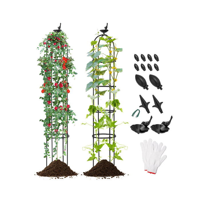 2-Pack 180 cm Garden Obelisk Trellis - Climbing Plants Support Structure - Ideal for Home Gardeners and Climbing Flora