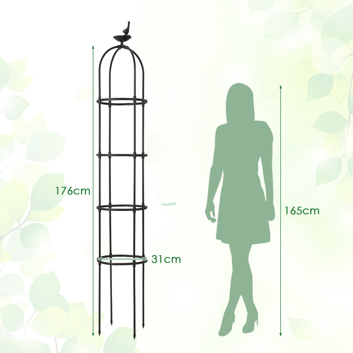 2-Pack 180 cm Garden Obelisk Trellis - Climbing Plants Support Structure - Ideal for Home Gardeners and Climbing Flora