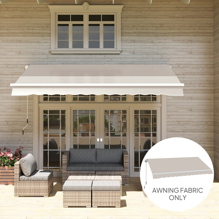 Outsunny Awning Replacement Canopy, Water Resistant UPF 50+ Sun Shade Cover for 3 x 2.5 m Garden Awning (Fabric Only), Cream White