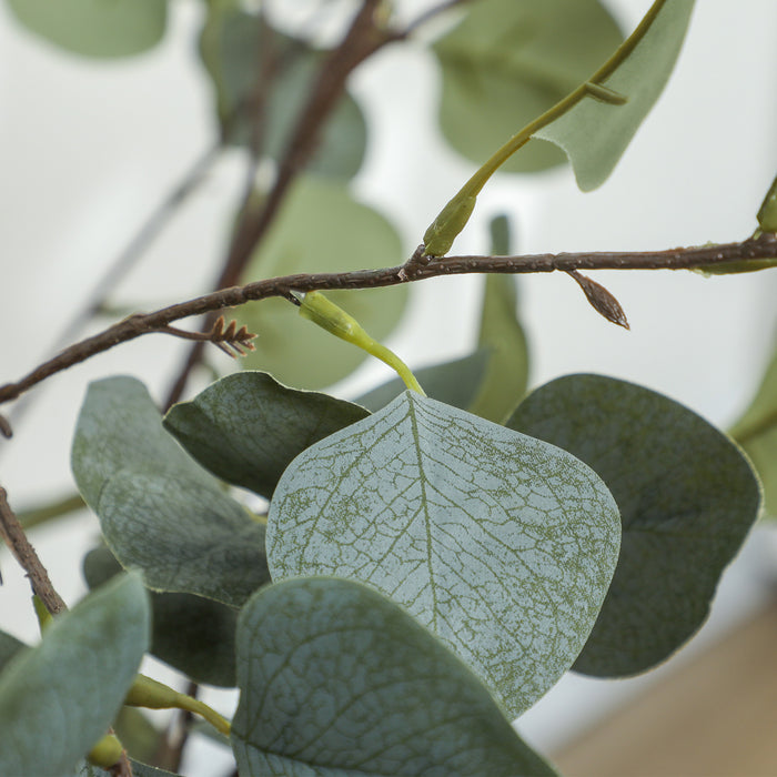 HOMCOM Set of 2 Decorative Artificial Plants, 4ft/ 120cm Silk Eucalyptus Trees with 230 Silver Dollar Leaves in Pot, Fake Plants for Home, Office, Living Room, Indoor Decor