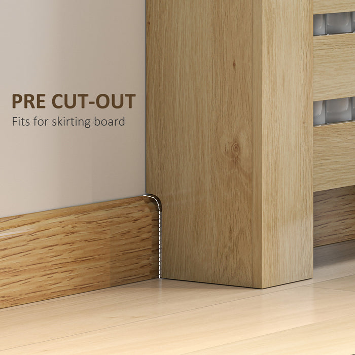 HOMCOM 95.5H x 111Wcm Radiator Cover, with Drawer - Oak