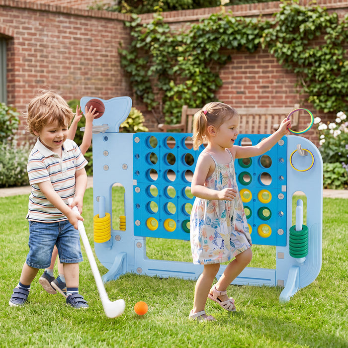 Giant 4-to-Score Game Set Jumbo Connect Four Game with Ring-toss-