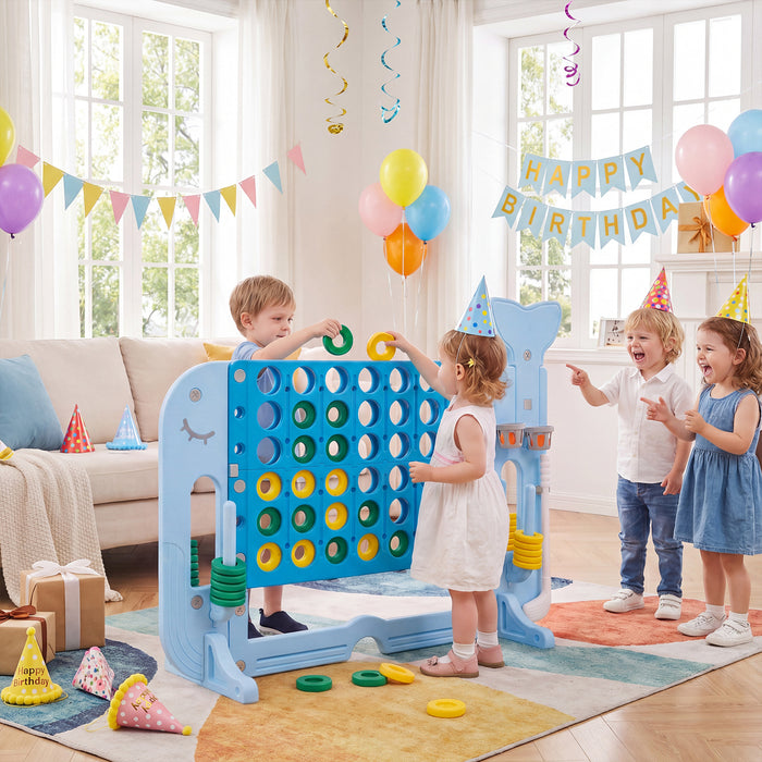 Giant 4-to-Score Game Set Jumbo Connect Four Game with Ring-toss-