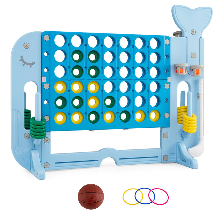 Giant 4-to-Score Game Set Jumbo Connect Four Game with Ring-toss-