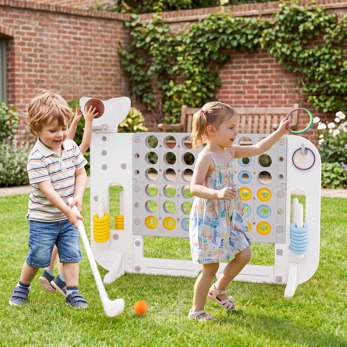 Giant 4-to-Score Game Set Jumbo Connect Four Game with Ring-toss-