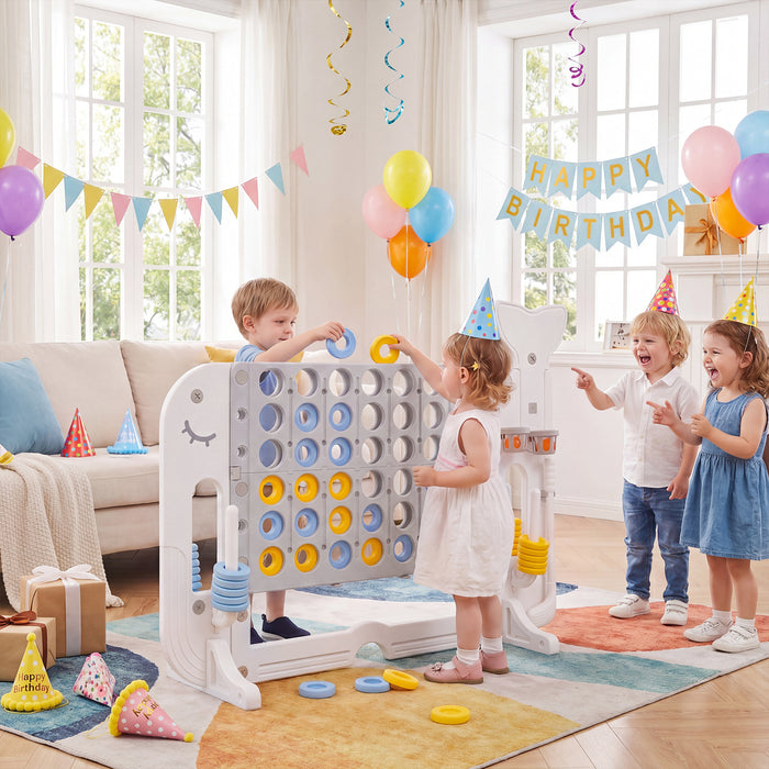 Giant 4-to-Score Game Set Jumbo Connect Four Game with Ring-toss-