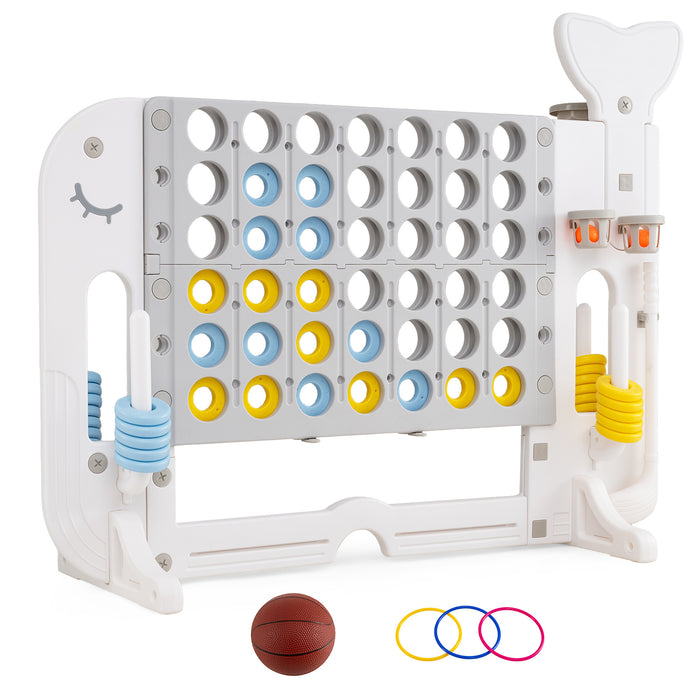 Giant 4-to-Score Game Set Jumbo Connect Four Game with Ring-toss-