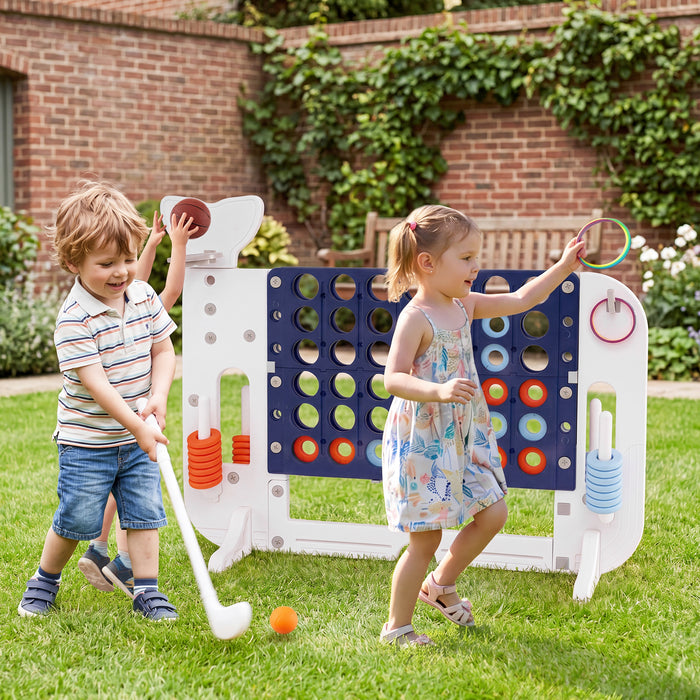 Giant 4-to-Score Game Set Jumbo Connect Four Game with Ring-toss-
