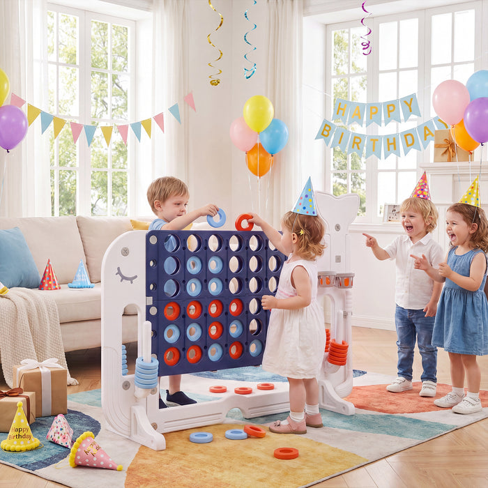 Giant 4-to-Score Game Set Jumbo Connect Four Game with Ring-toss-