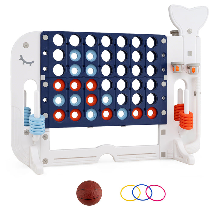 Giant 4-to-Score Game Set Jumbo Connect Four Game with Ring-toss-