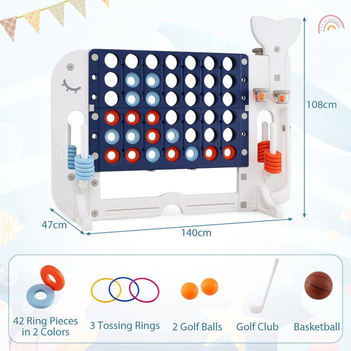 Giant 4-to-Score Game Set Jumbo Connect Four Game with Ring-toss-