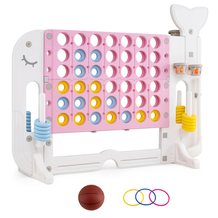 Giant 4-to-Score Game Set Jumbo Connect Four Game with Ring-toss-