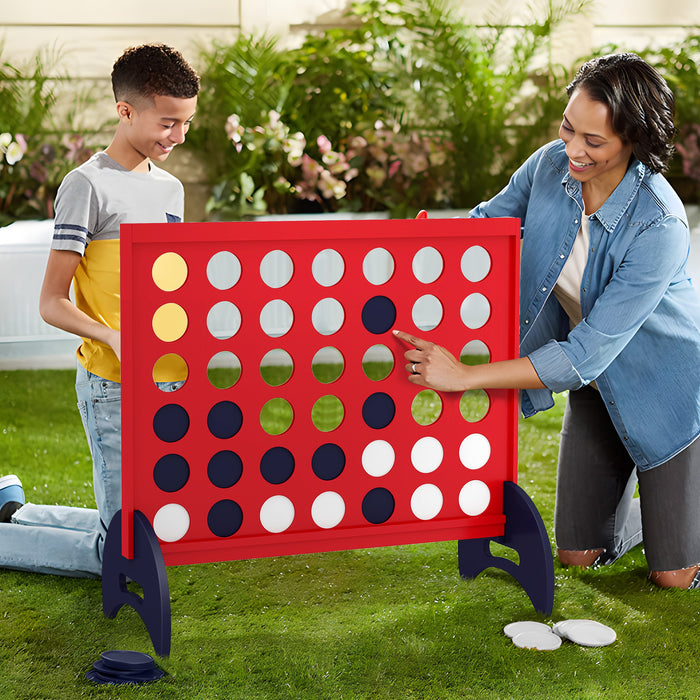 Giant 4-to-Score Game Set with Carrying Bag and 42 Pieces Jumbo Rings-