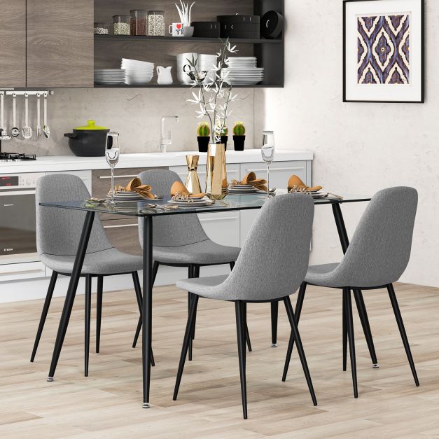 Tempered Glass Dining Table - Robust and Elegant Design, Ideal for Everyday Family Meals and Sophisticated Dinner Gatherings - Perfect Solution for Stylish and Long Lasting Furniture