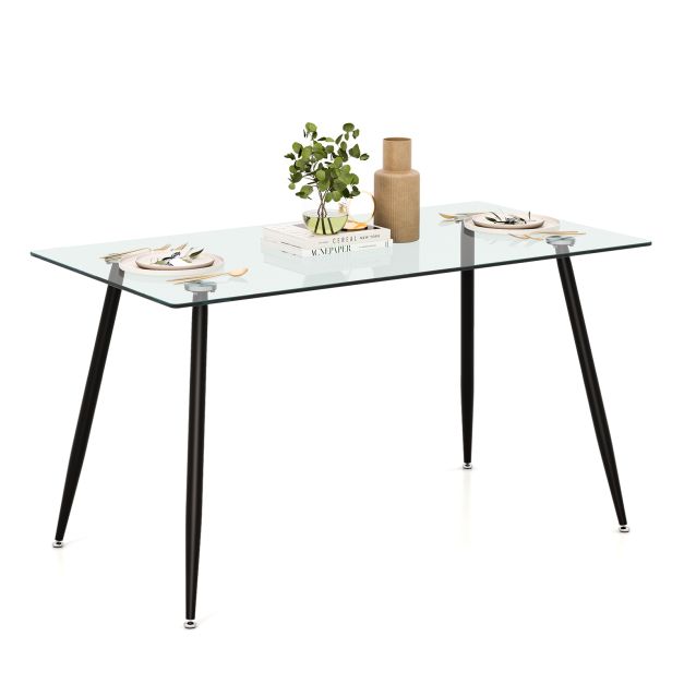 Tempered Glass Dining Table - Robust and Elegant Design, Ideal for Everyday Family Meals and Sophisticated Dinner Gatherings - Perfect Solution for Stylish and Long Lasting Furniture