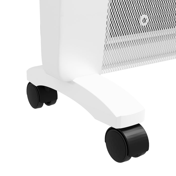 HOMCOM Mica Electric Space Heater, Portable Heater for Home with 2 Heat Settings, Living Room, Study, Garage, Adjustable Temperature 15-40°C, 1000W/2000W, White