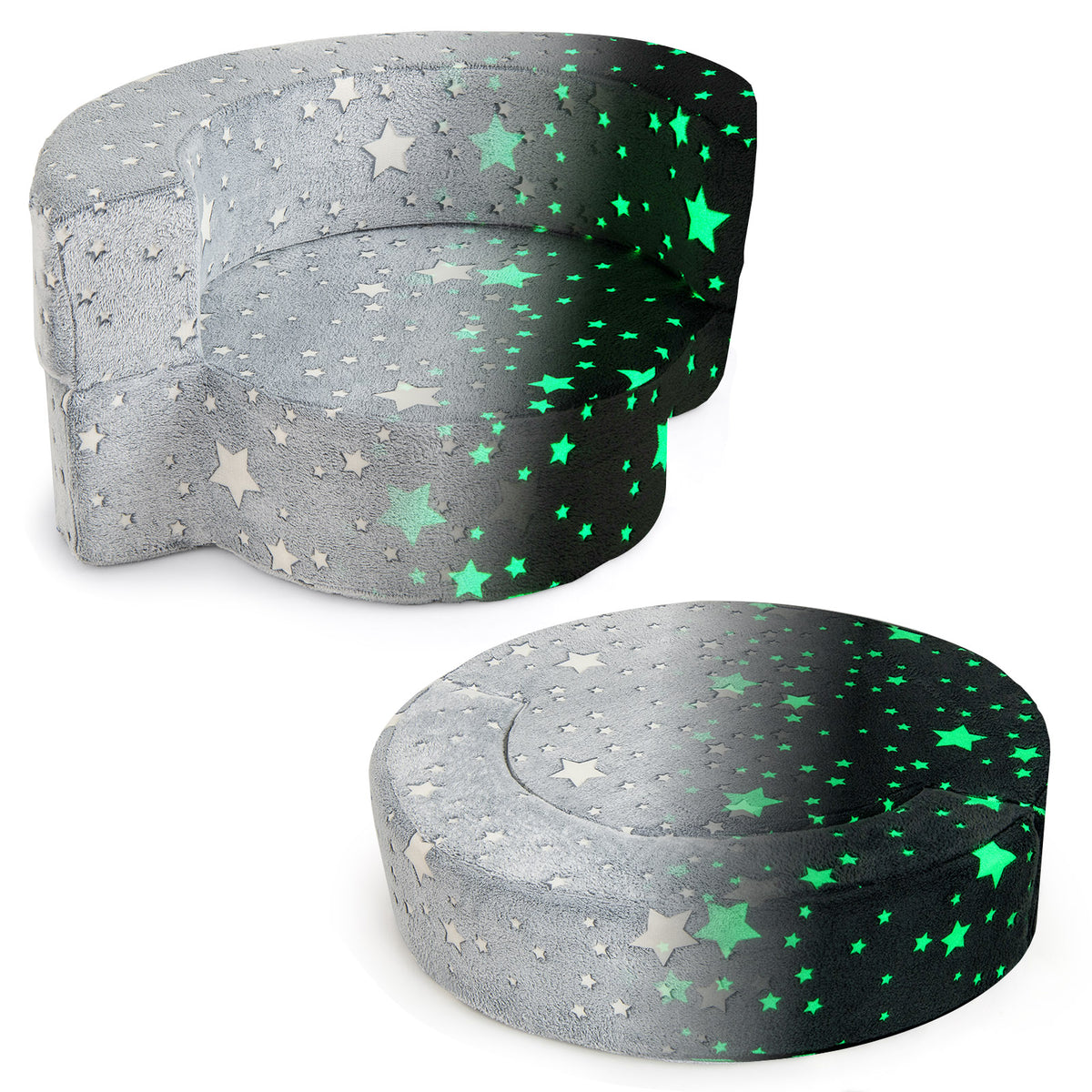 Convertible Glow-in-the-Dark Kids Sofa with Removable Washable Cover-