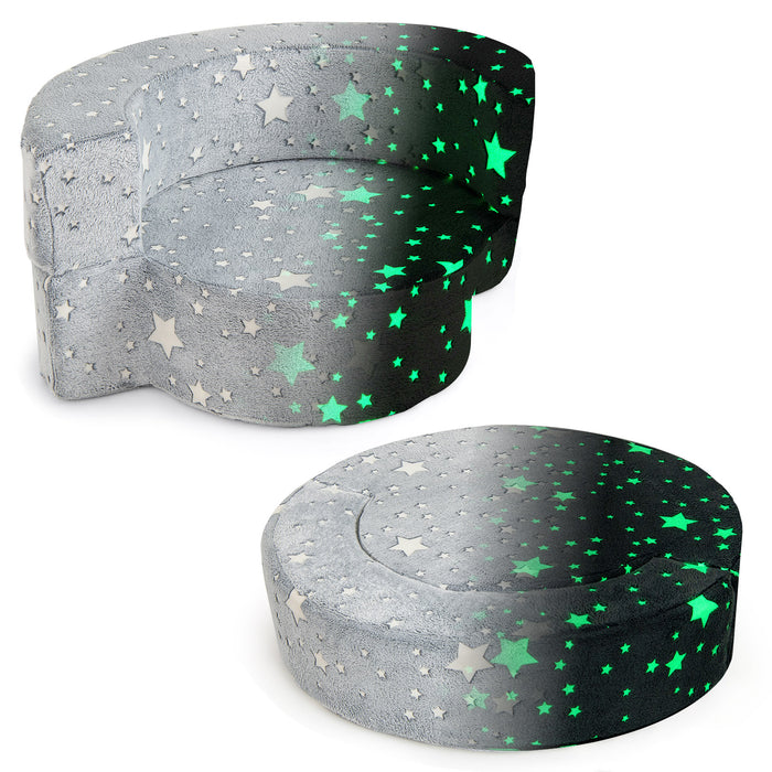 Convertible Glow-in-the-Dark Kids Sofa with Removable Washable Cover-