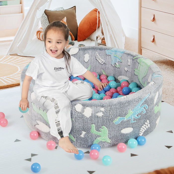 Glow in the Dark Round Ball Pool with 200 Colorful Ocean Balls-