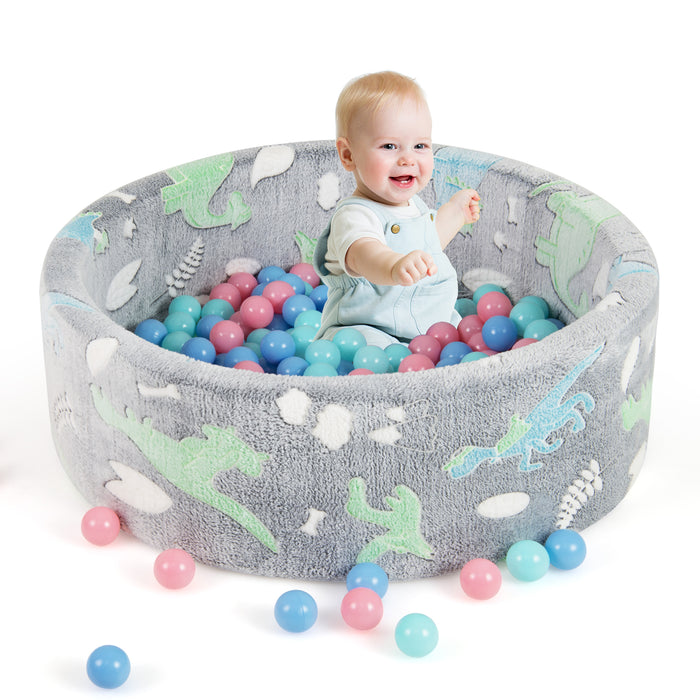 Glow in the Dark Round Ball Pool with 200 Colorful Ocean Balls-