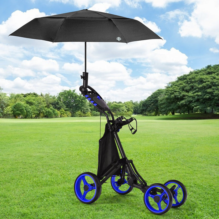 Golf Push Pull Cart with Waterproof Bag and Foot Brake-