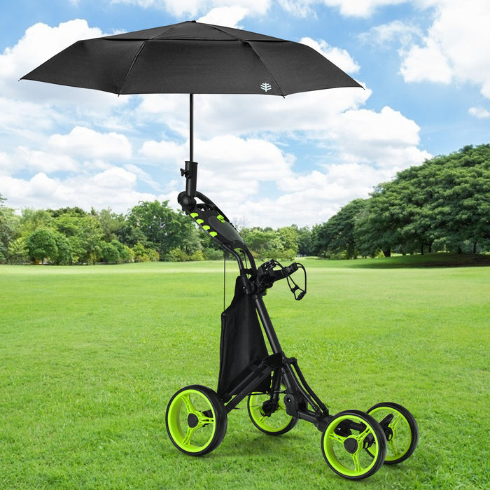 Golf Push Pull Cart with Waterproof Bag and Foot Brake-