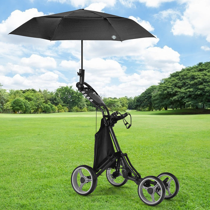 Golf Push Pull Cart with Waterproof Bag and Foot Brake-