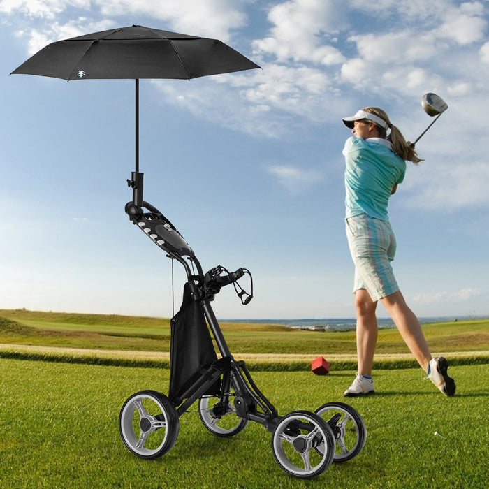 Golf Push Pull Cart with Waterproof Bag and Foot Brake-