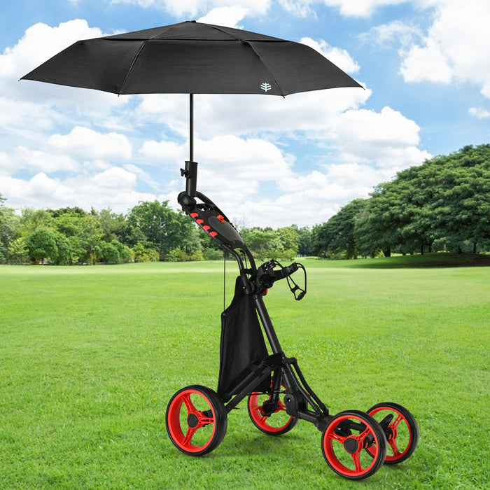 Golf Push Pull Cart with Waterproof Bag and Foot Brake-