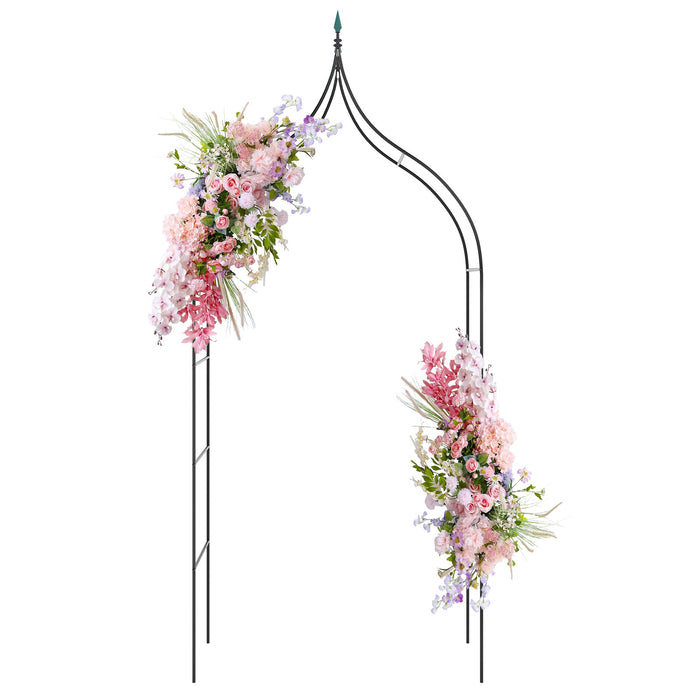 Gothic Style Garden Arbor with Multiple Side Crossbars