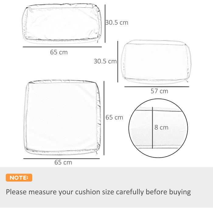 Outsunny Garden Rattan Sofa Cushion Polyester Cover Replacement Outdoor- No Cushion Included, Blue