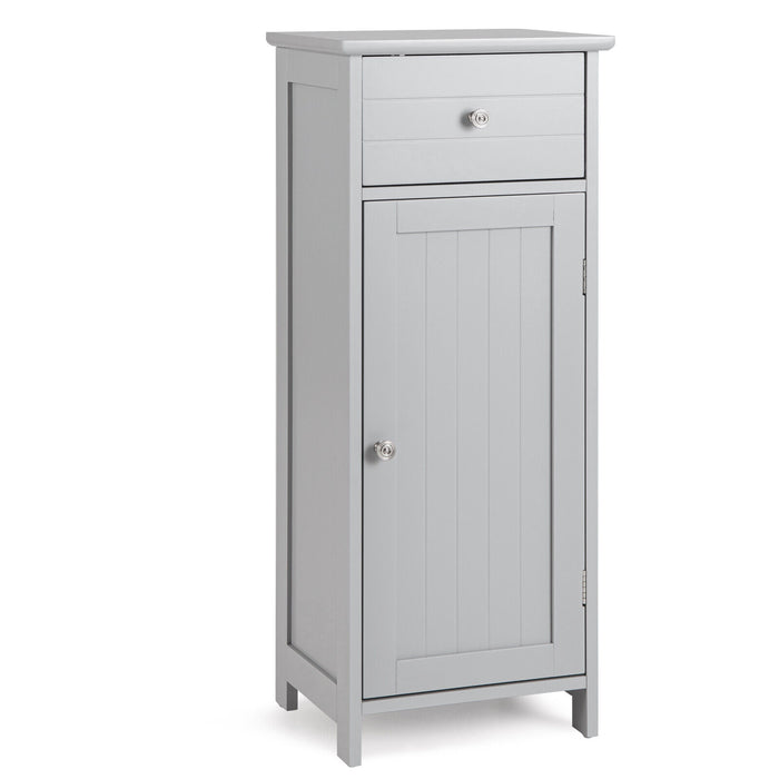 3-Tier Free-Standing Bathroom Cabinet with Drawer-Grey