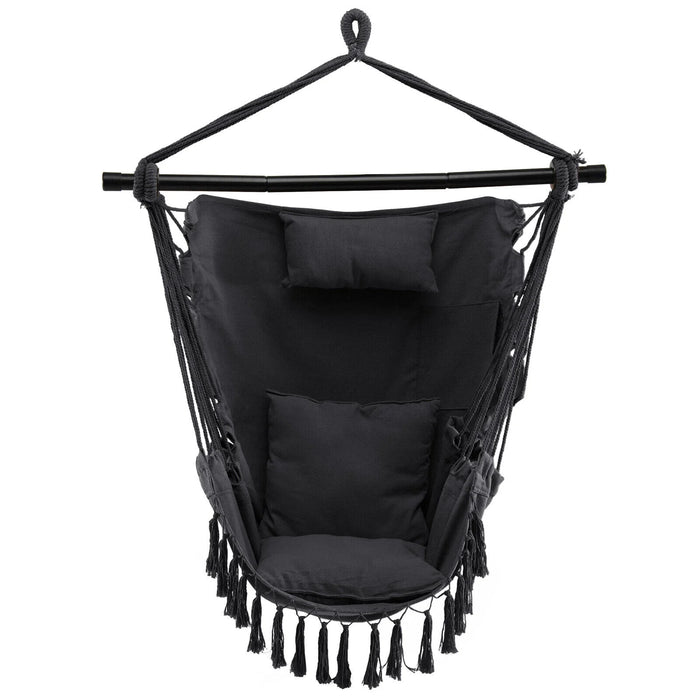 Hammock Swing Chair with Pillow and Cushions for Living Room Patio-
