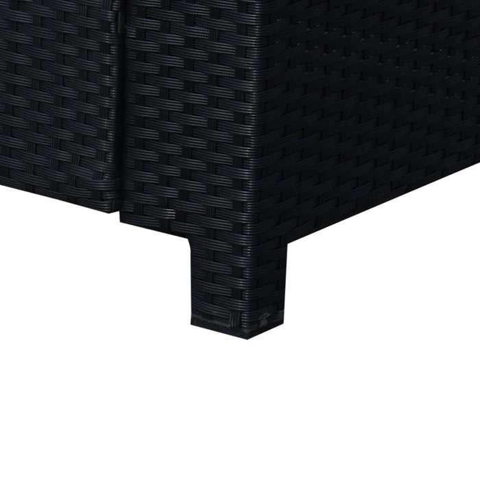 Outsunny 2 Seater Garden Furniture, Rattan Sofa with Soft Padded Cushion and Armrests, Wicker Garden Loveseat for Patio, Black