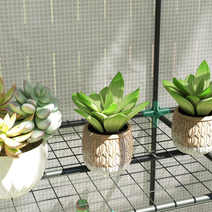 Outsunny Three-Tier Mini Greenhouse - White