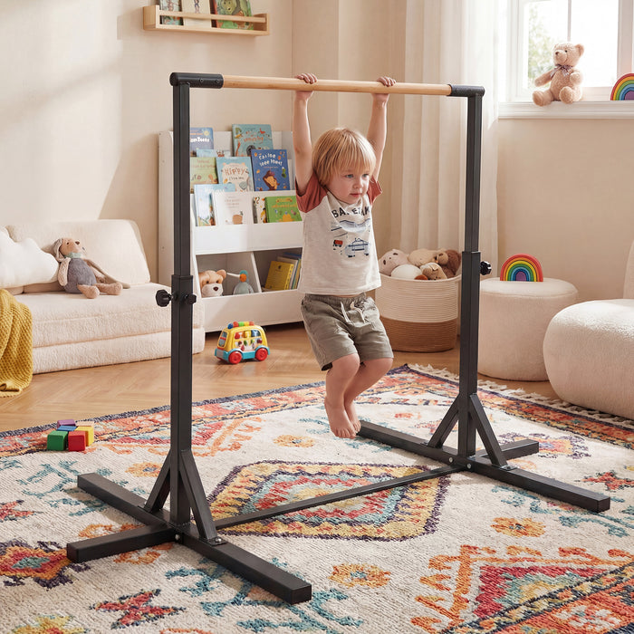 Gymnastics Bar Adjustable Horizontal Kip Bar with 85-145 CM 12-Level Height-