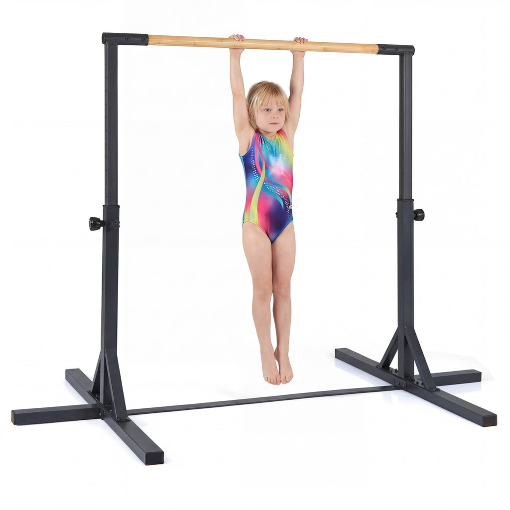 Gymnastics Bar Adjustable Horizontal Kip Bar with 85-145 CM 12-Level Height-