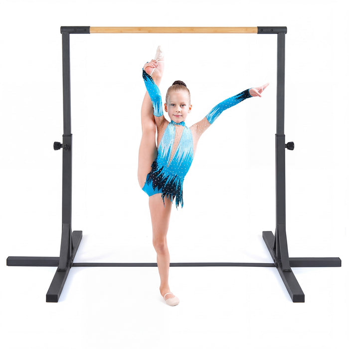 Gymnastics Bar Adjustable Horizontal Kip Bar with 85-145 CM 12-Level Height-