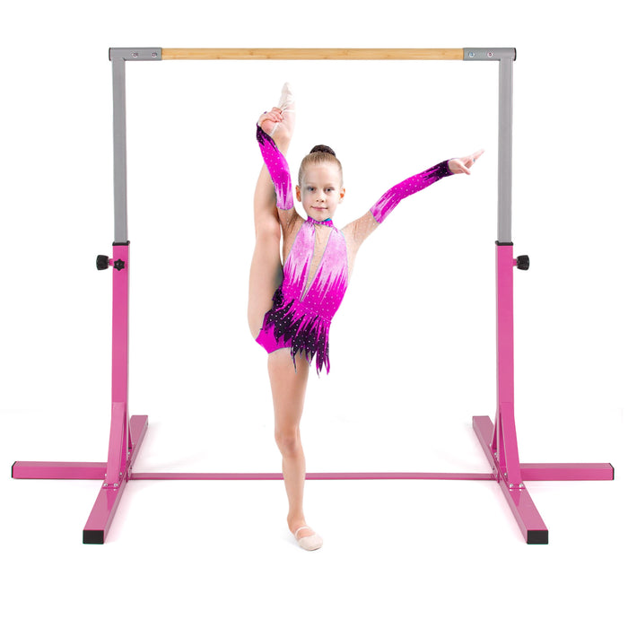 Gymnastics Bar Adjustable Horizontal Kip Bar with 85-145 CM 12-Level Height-