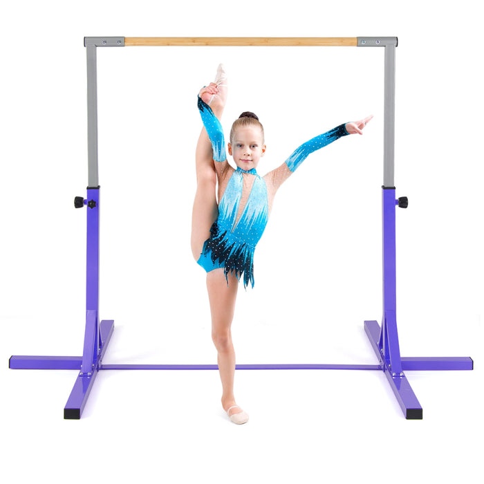 Gymnastics Bar Adjustable Horizontal Kip Bar with 85-145 CM 12-Level Height-