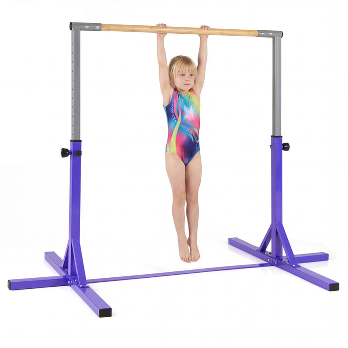 Gymnastics Bar Adjustable Horizontal Kip Bar with 85-145 CM 12-Level Height-