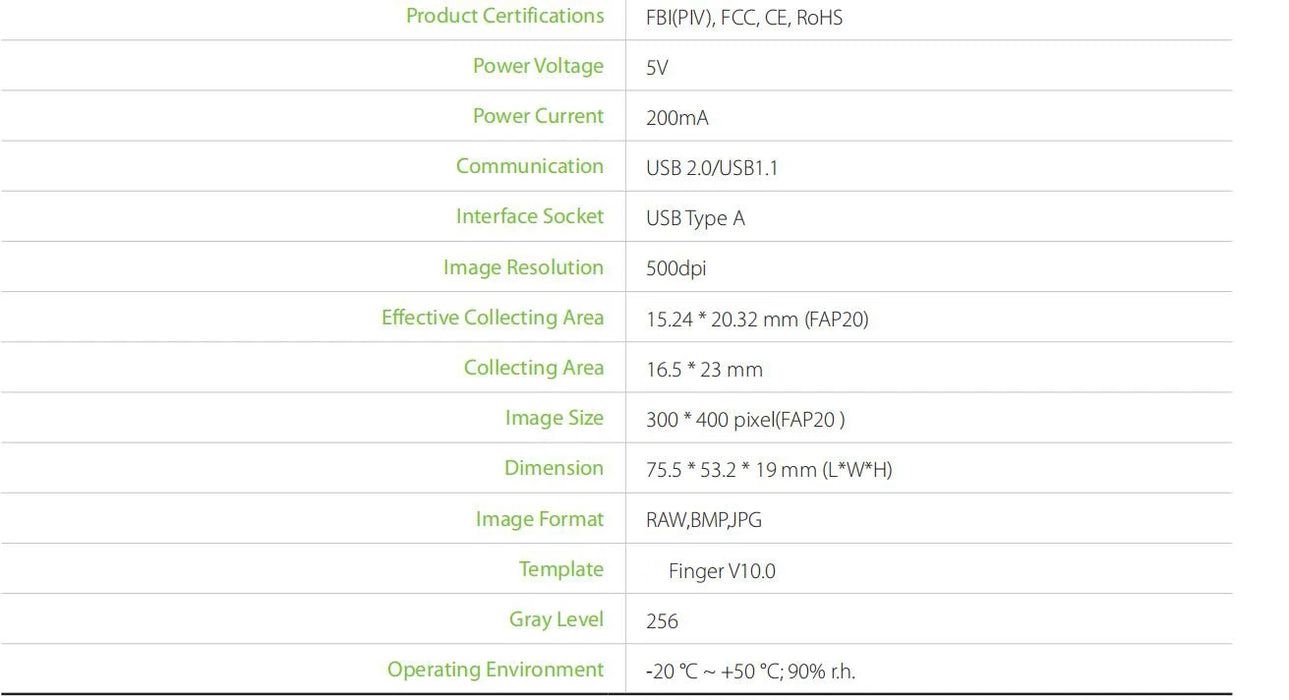 Live10R Desktop USB Fingerprint Reader – 500 DPI Biometric Scanner with Free SDK
