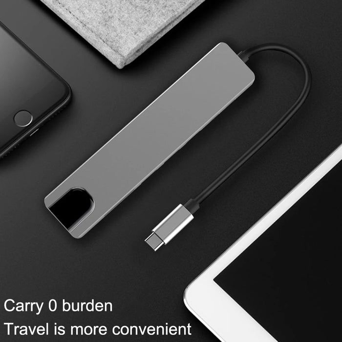 USB‑C 8‑in‑1 Hub — HDMI 4K@30Hz, 100W PD, RJ45 100Mbps, Dual SD/TF, USB 3.0