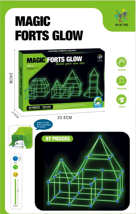 DIY 3D Play House Building Kit - Construction Fort Blocks for Building Castles, Tunnels, and Tents - Ideal Christmas Gift for Creative Boys and Girls