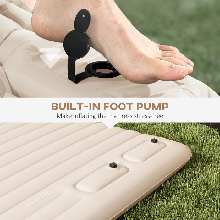 Double Size Inflatable Air Mattress - Includes Built-in Foot Pump and Convenient Carry Bag - Ideal for Camping and Guest Bed Solutions