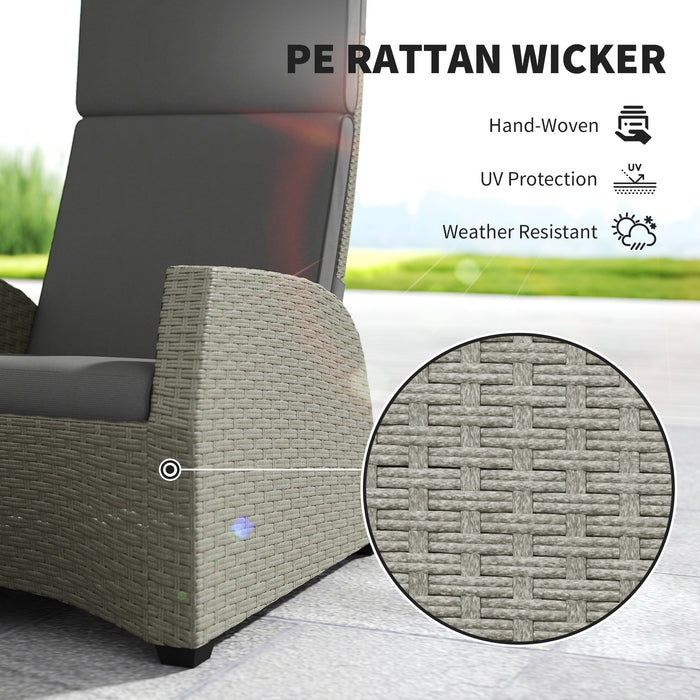 Outsunny 5-Piece Rattan Garden Furniture Set with Cushions - Charcoal Grey